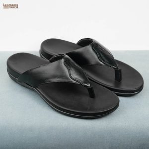 Premium Leather Sandal - Black - Image 3