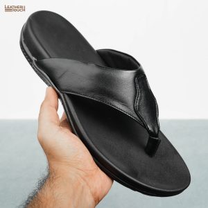 Premium Leather Sandal - Black - Image 2