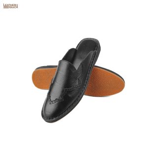 Leather Star Half Shoe - Black - Image 3