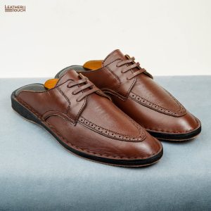 Leather Lace Half Shoe - Brown - Image 3