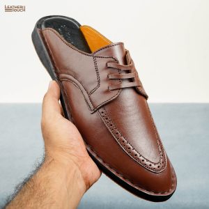 Leather Lace Half Shoe - Brown - Image 2