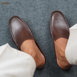 Leather Half Loafer - Chocolate - Image 5